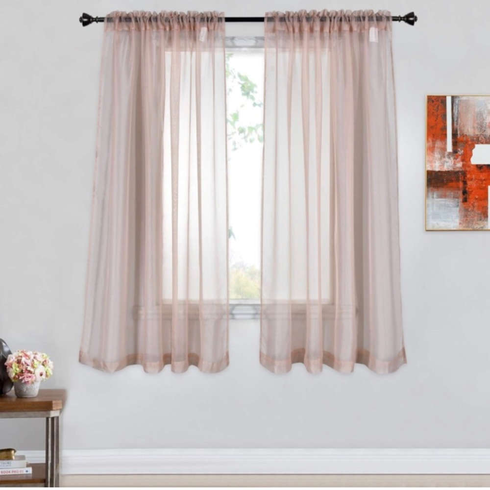 Dusty rose sheer curtains 52X63 Inches